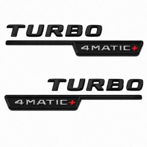 Emblema TURBO 4MATIC+ para aletas laterales negro brillo con AMG cromado