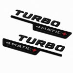 Emblema TURBO 4MATIC+ para aletas laterales negro brillo con AMG cromado