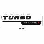 Emblema TURBO 4MATIC+ para aletas laterales negro brillo con AMG cromado