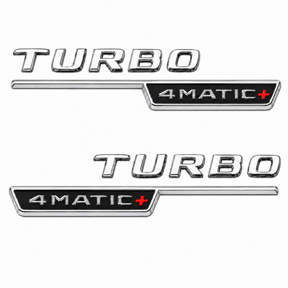 Emblema TURBO 4MATIC+ para aletas laterales cromado con AMG cromado