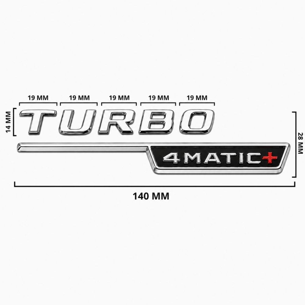 Emblema TURBO 4MATIC+ para aletas laterales cromado con AMG cromado