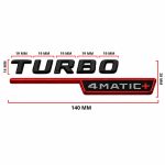 Emblema TURBO 4MATIC+ para aletas laterales rojo y negro brillo con AMG cromado