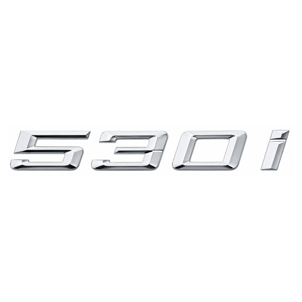 Emblema 530i plateado para portón trasero de BMW Serie 5 G30 y G31 adhesivo