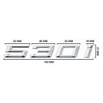 Emblema 530i plateado para portón trasero de BMW Serie 5 G30 y G31 adhesivo