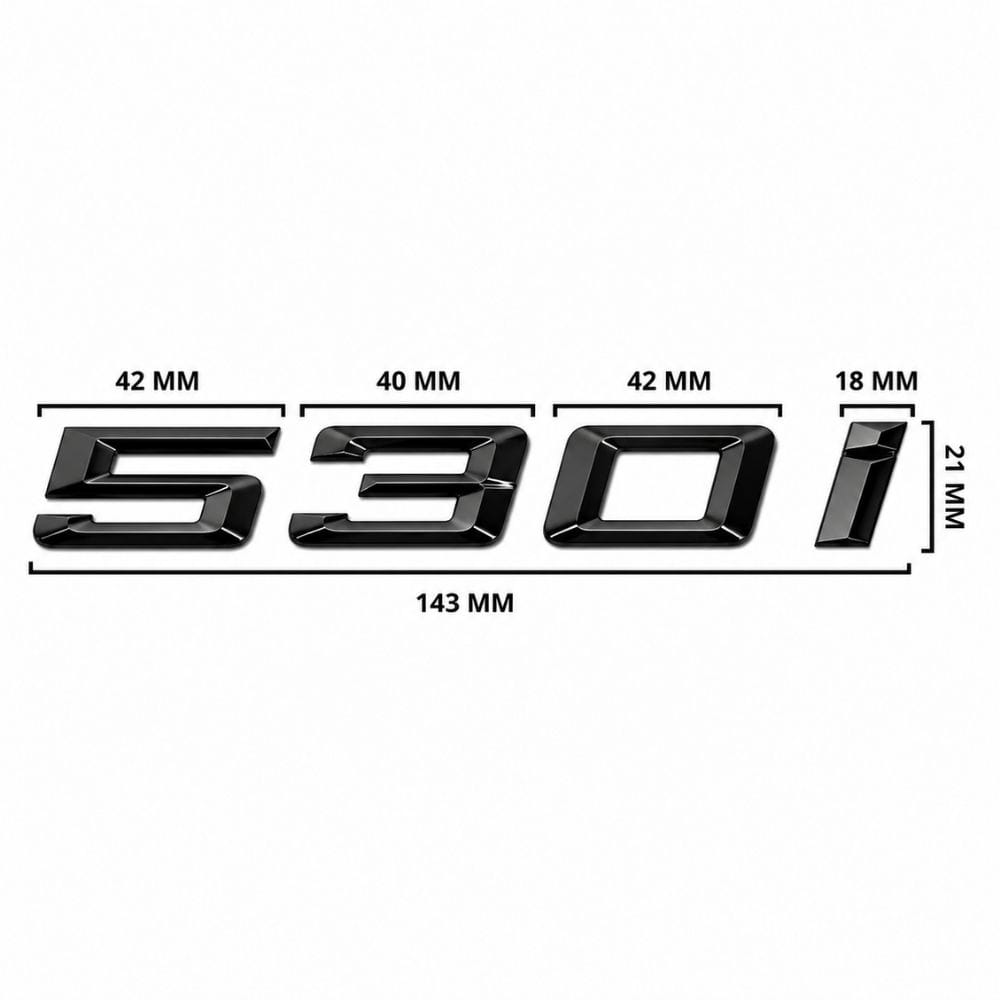 Emblema 530i negro para portón trasero de BMW Serie 5 G30 y G31 adhesivo