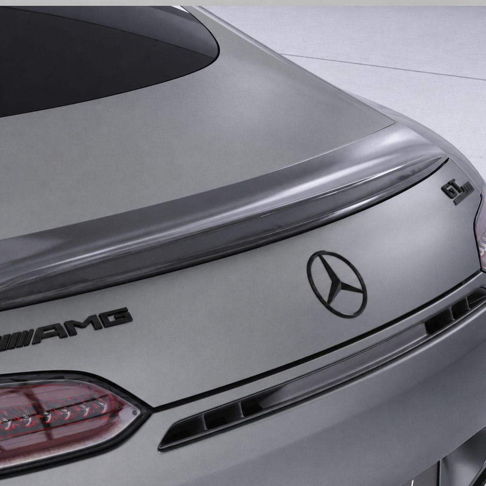 Emblema Mercedes Benz negro brillo de 90 mm para maletero de Mercedes GT C190 AMG