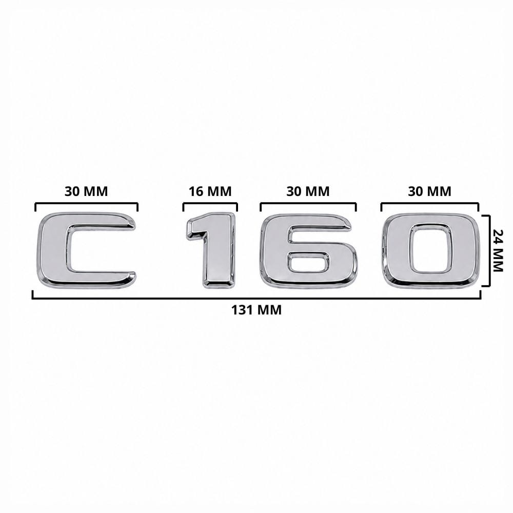 Emblema C160 color cromado para la parte trasera de Mercedes Benz Clase C C160