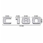 Emblema C160 color cromado para la parte trasera de Mercedes Benz Clase C C180