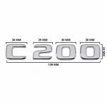 Emblema C200 color cromado para la parte trasera de Mercedes Benz Clase C C200