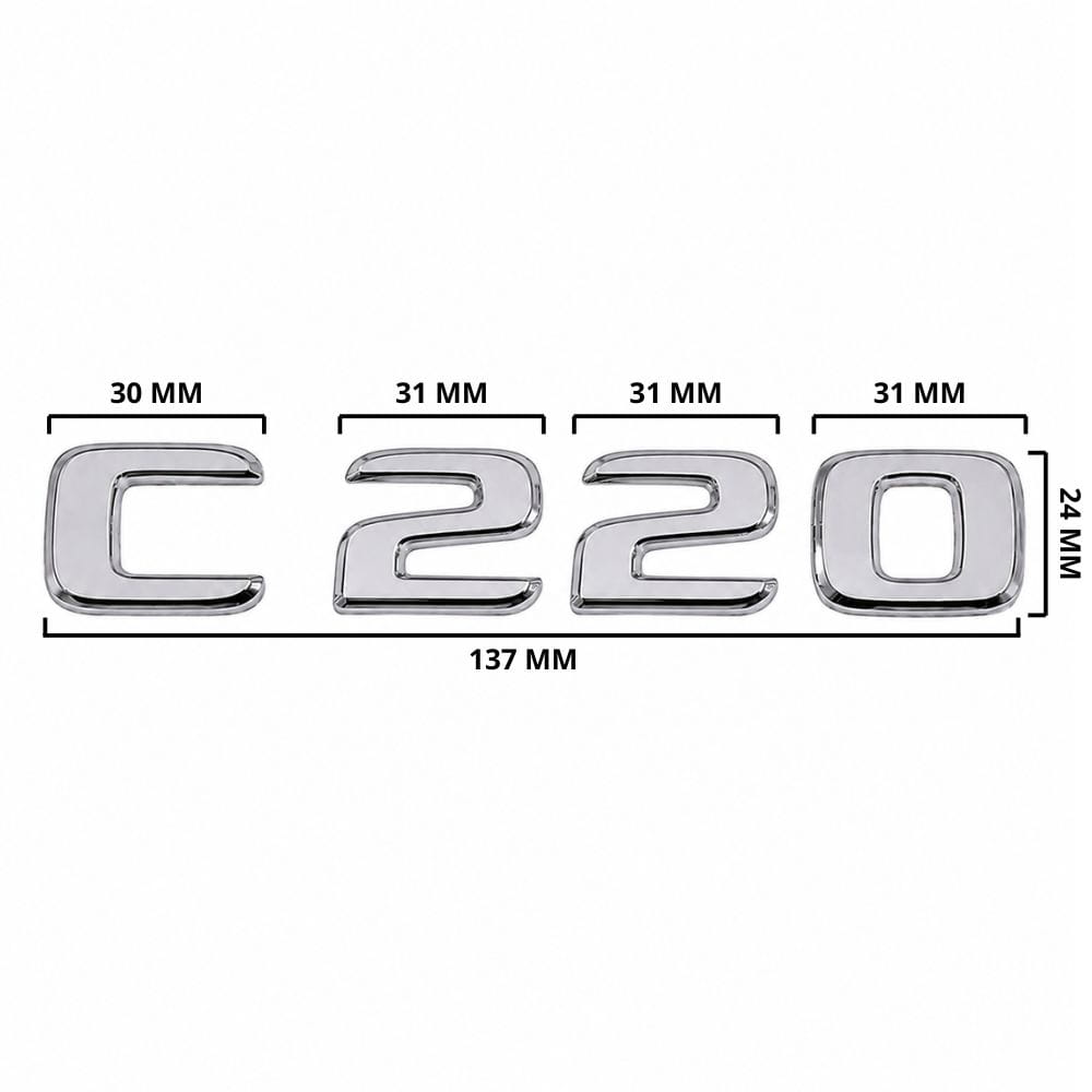 Emblema C220 color cromado para la parte trasera de Mercedes Benz Clase C C220