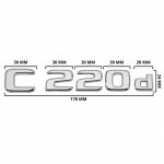 Emblema C220d color cromado para la parte trasera de Mercedes Benz Clase C C220d
