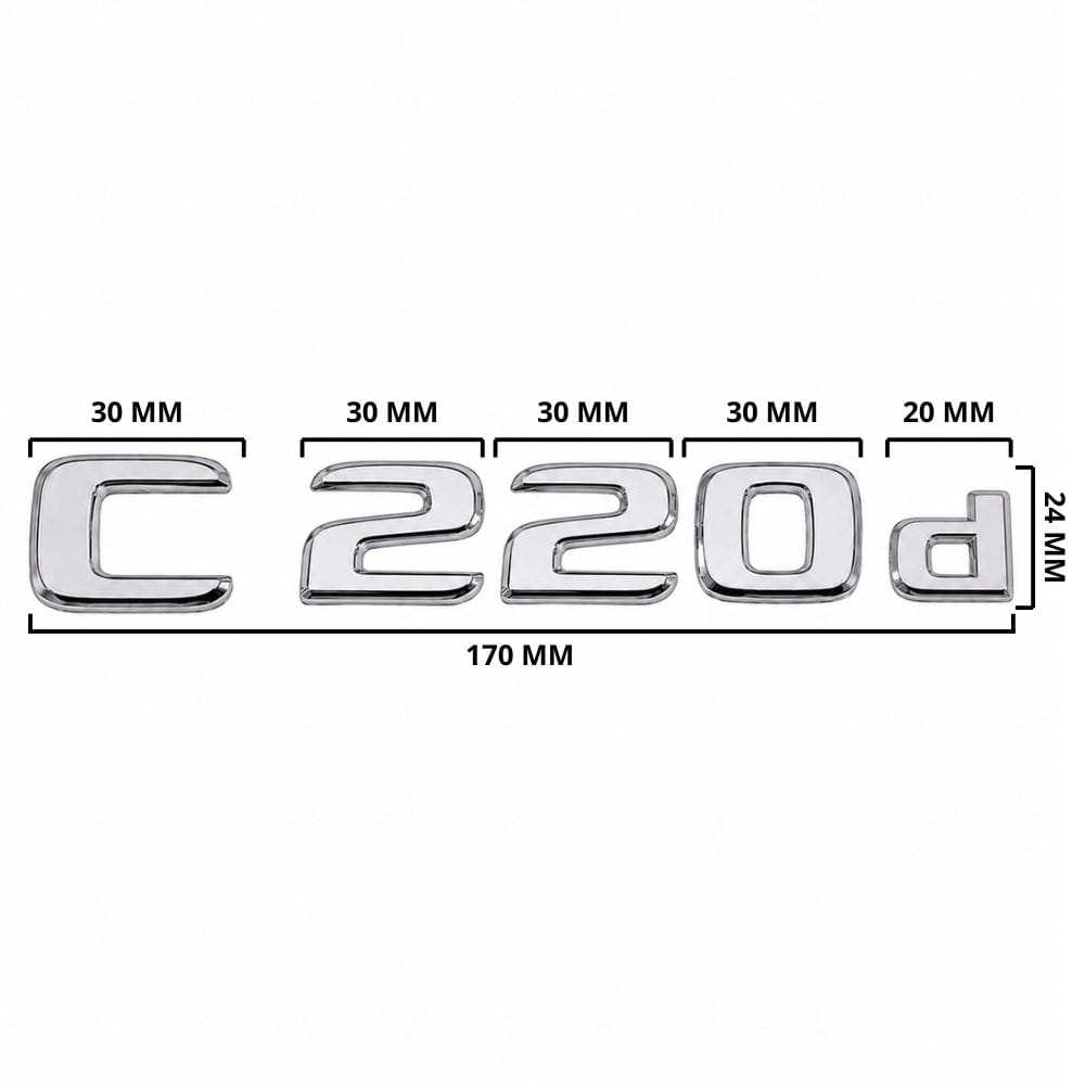 Emblema C220d color cromado para la parte trasera de Mercedes Benz Clase C C220d