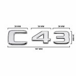 Emblema C43 color cromado para la parte trasera de Mercedes Benz Clase C C43 AMG