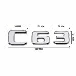 Emblema C63 color cromado para la parte trasera de Mercedes Benz Clase C C63 AMG