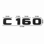 Emblema C160 color negro brillo para la parte trasera de Mercedes Benz Clase C C160