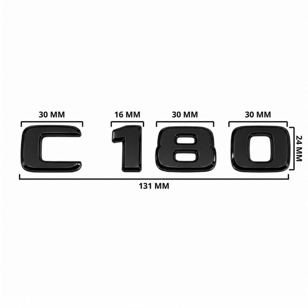 Emblema C180 color negro brillo para la parte trasera de Mercedes Benz Clase C C160