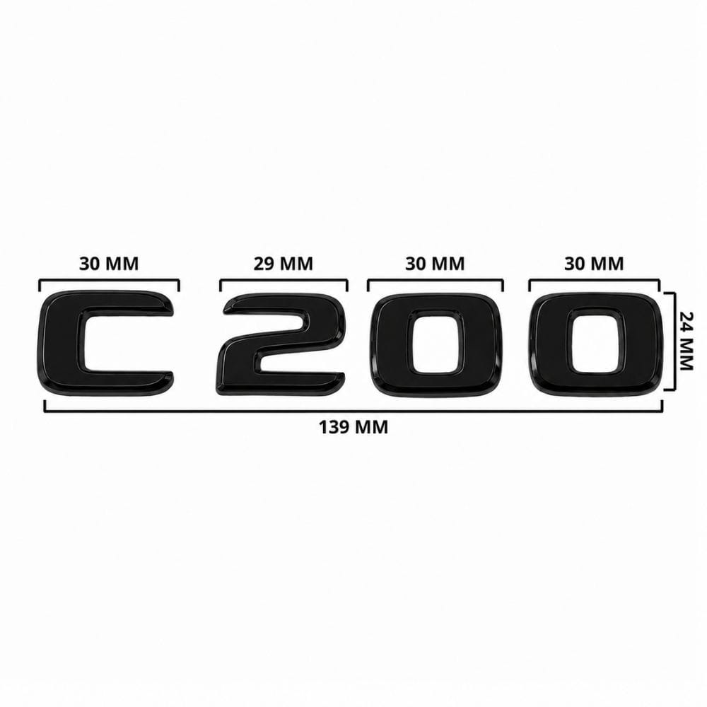Emblema C200 color negro para la parte trasera de Mercedes Benz Clase C C200