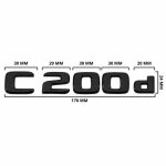 Emblema C200d color negro para la parte trasera de Mercedes Benz Clase C C200d