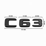 Emblema C63 color negro para la parte trasera de Mercedes Benz Clase C C63 AMG