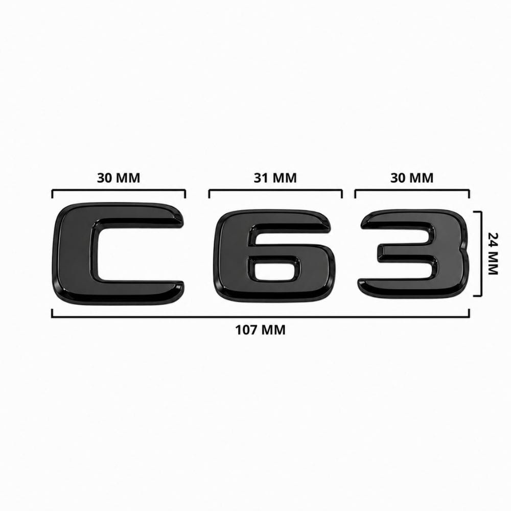Emblema C63 color negro para la parte trasera de Mercedes Benz Clase C C63 AMG