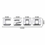 Emblema C200 color cromado para la parte trasera de Mercedes Benz Clase C C200