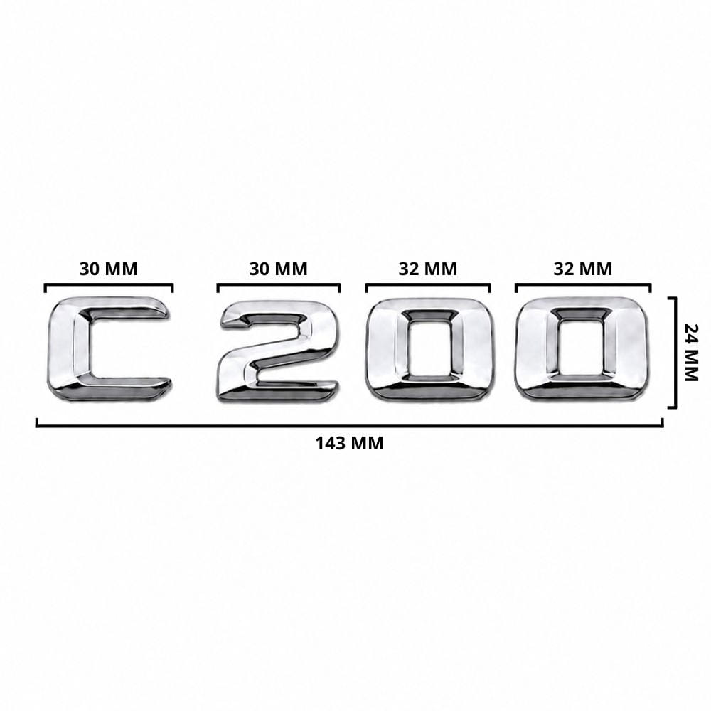 Emblema C200 color cromado para la parte trasera de Mercedes Benz Clase C C200