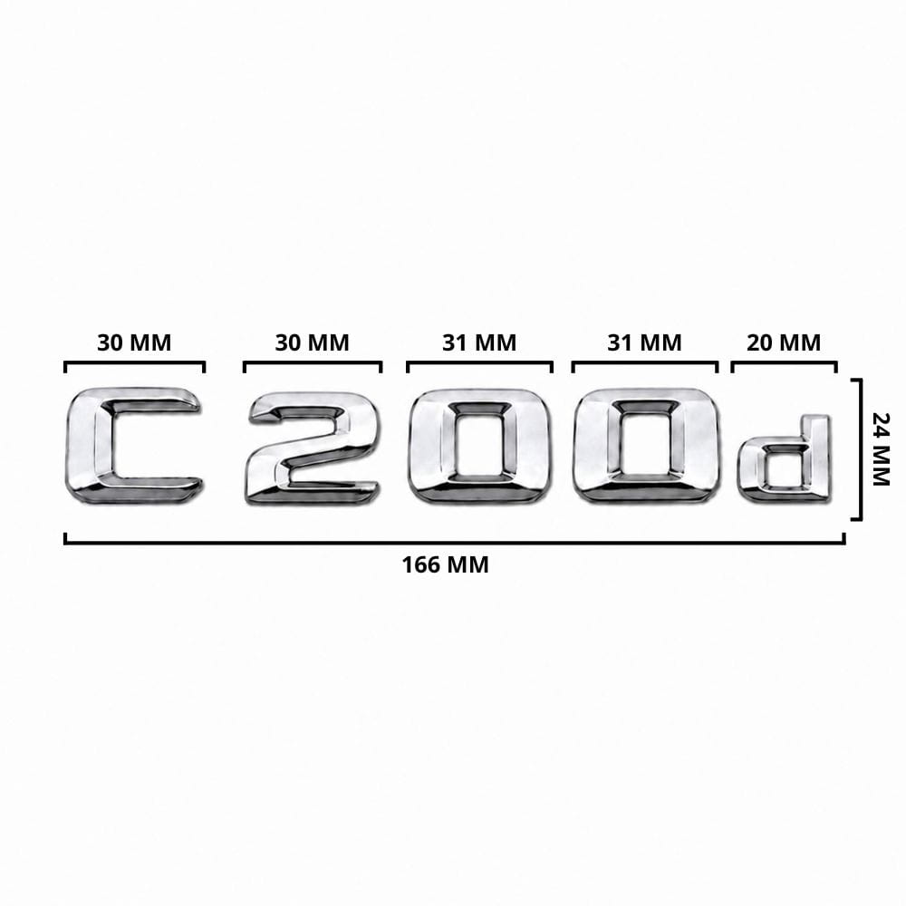 Emblema C200d color cromado para la parte trasera de Mercedes Benz Clase C C200d