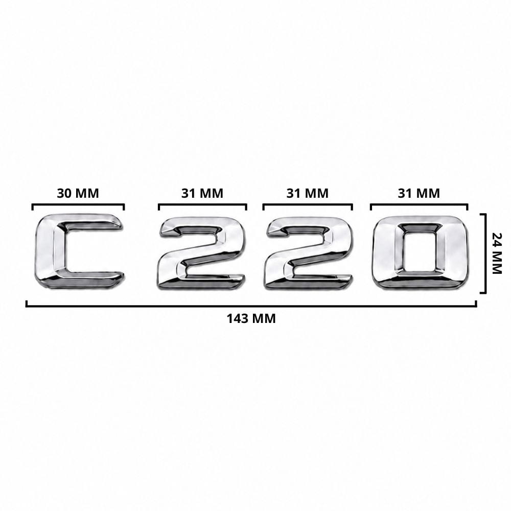 Emblema C220 color cromado para la parte trasera de Mercedes Benz Clase C C220