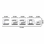 Emblema C220d color cromado para la parte trasera de Mercedes Benz Clase C C220d