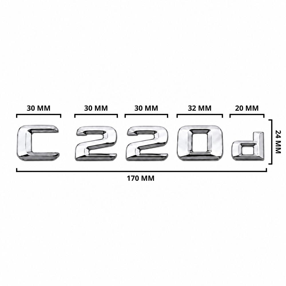 Emblema C220d color cromado para la parte trasera de Mercedes Benz Clase C C220d
