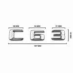 Emblema C63 color cromado para la parte trasera de Mercedes Benz Clase C C63 AMG