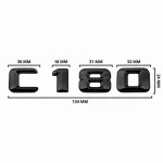 Emblema C180 color negro para la parte trasera de Mercedes Benz Clase C C180