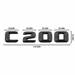 Emblema C200 color negro para la parte trasera de Mercedes Benz Clase C C200