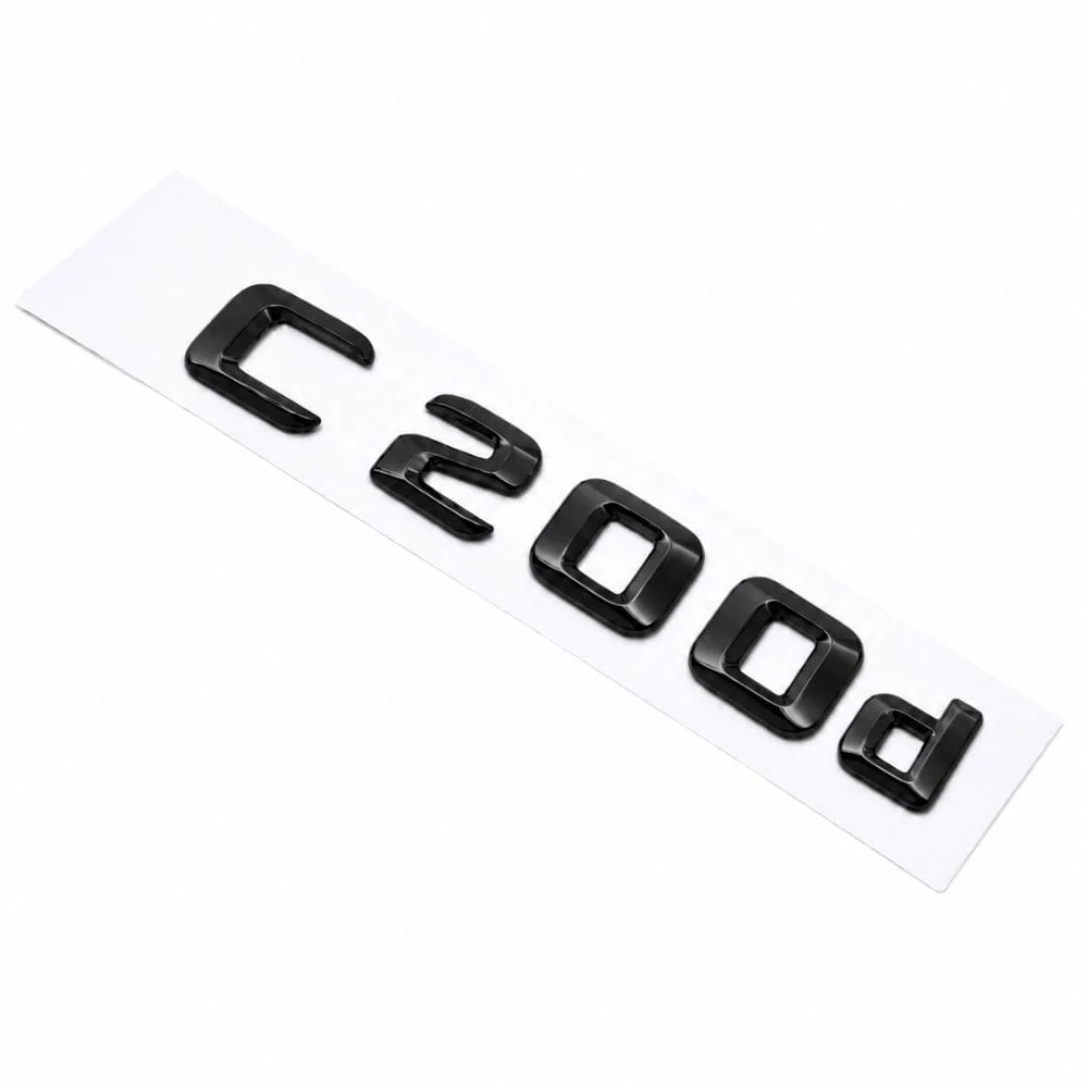 Emblema C200d color negro brillo para la parte trasera de Mercedes Benz Clase C C200d