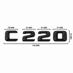 Emblema C220 color negro brillo para la parte trasera de Mercedes Benz Clase C C220