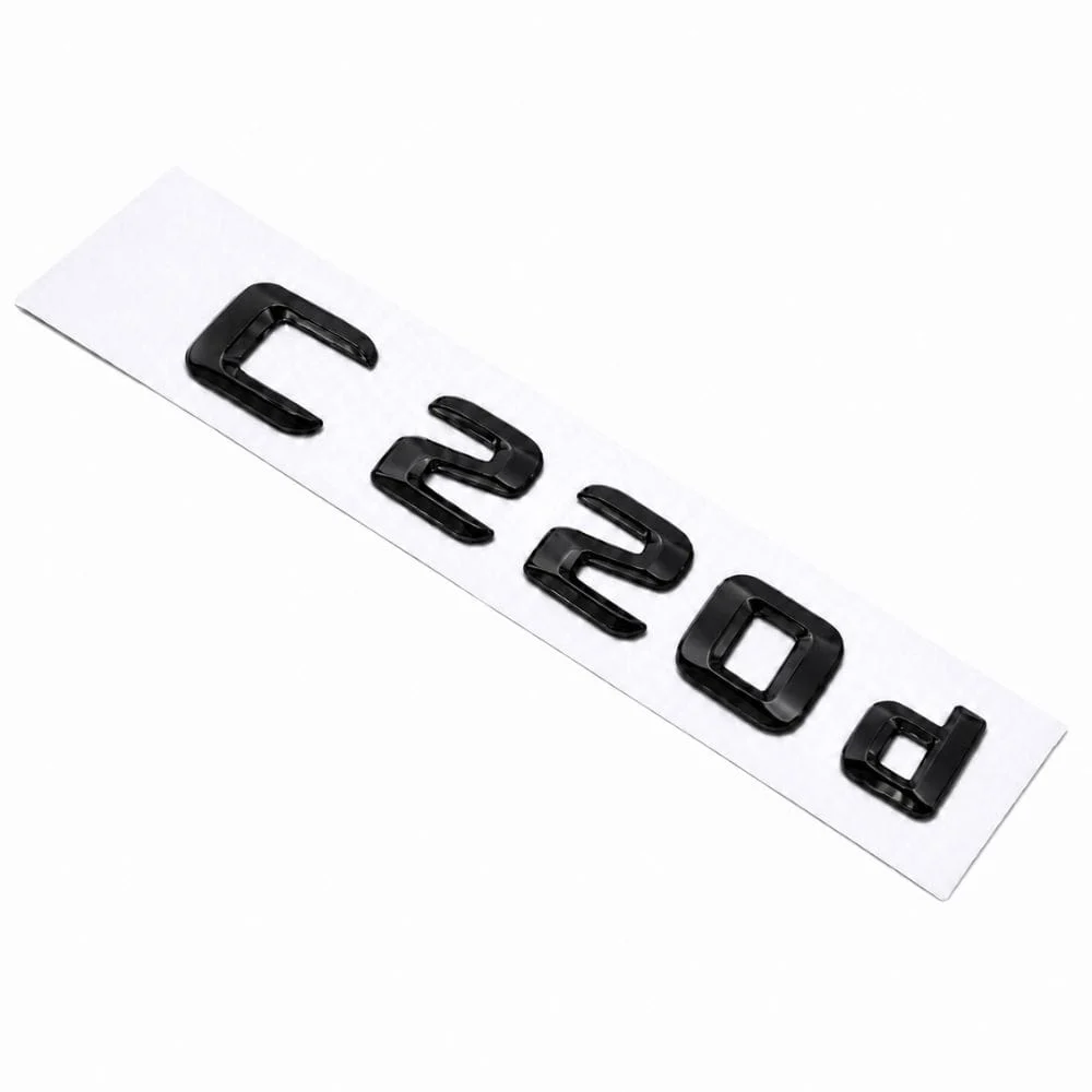 Emblema C220d color negro brillo para la parte trasera de Mercedes Benz Clase C C220d