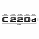 Emblema C220d color negro brillo para la parte trasera de Mercedes Benz Clase C C220d