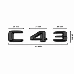 Emblema C43 color negro para la parte trasera de Mercedes Benz Clase C C43 AMG