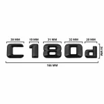 Emblema C180d color negro para la parte trasera de Mercedes Benz Clase C C180d