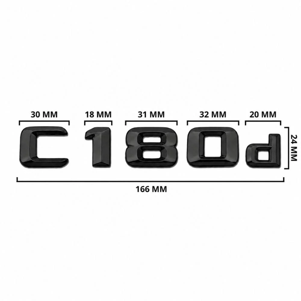 Emblema C180d color negro para la parte trasera de Mercedes Benz Clase C C180d