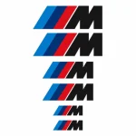Vinilo adhesivo con logo M de BMW, bandera tricolor M y M negra