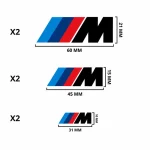Vinilo adhesivo con logo M de BMW, bandera tricolor M y M negra
