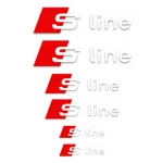 Vinilo adhesivo con logo S Line de Audi para pinzas de freno rojo con blanco