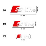 Vinilo adhesivo con logo S Line de Audi para pinzas de freno rojo con blanco