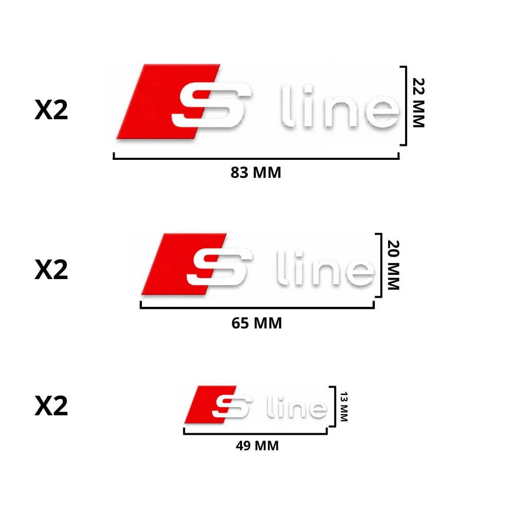 Vinilo adhesivo con logo S Line de Audi para pinzas de freno rojo con blanco