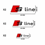 Vinilo adhesivo con logo S Line de Audi para pinzas de freno rojo con negro
