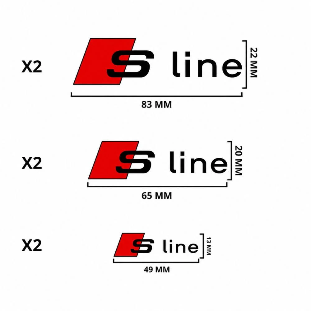 Vinilo adhesivo con logo S Line de Audi para pinzas de freno rojo con negro