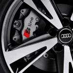 Vinilo adhesivo con logo S Line de Audi para pinzas de freno rojo con negro
