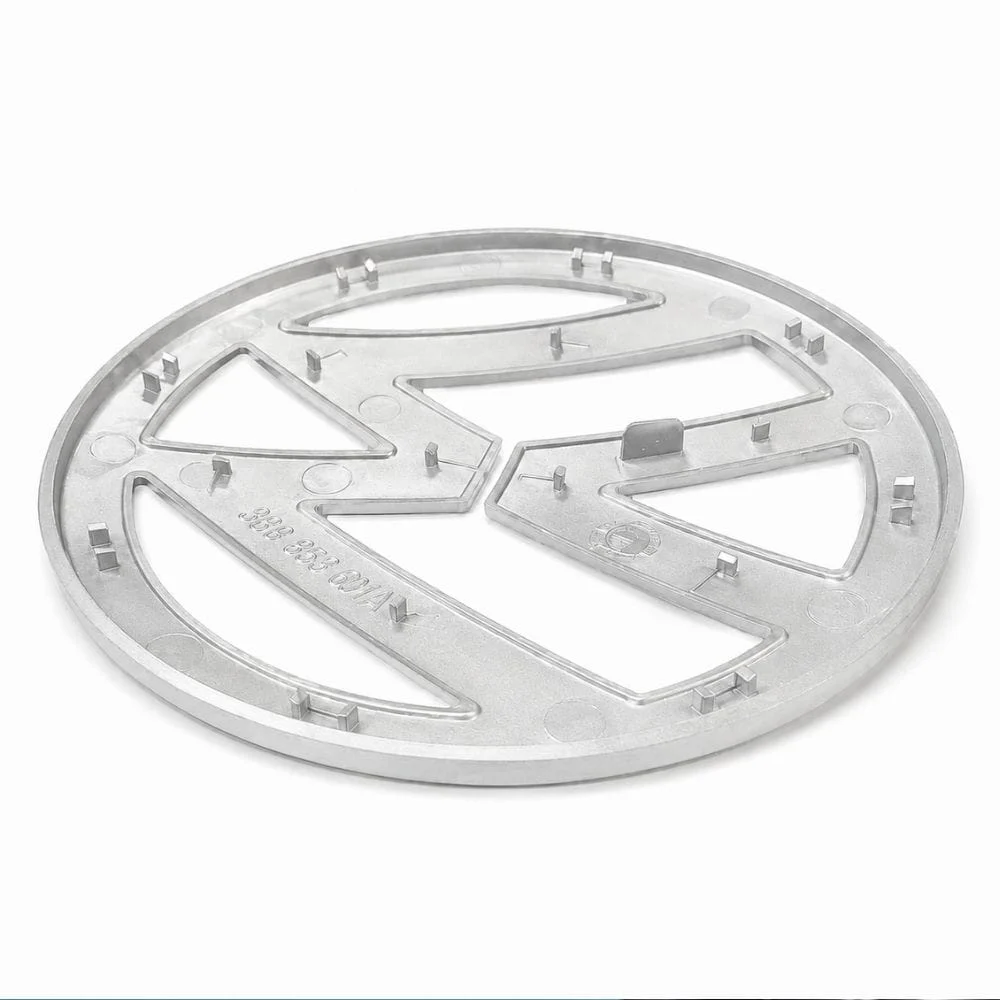 Emblema Volkswagen plateado para portón trasero con pestañas compatible con Golf V, EOS, Passat B6