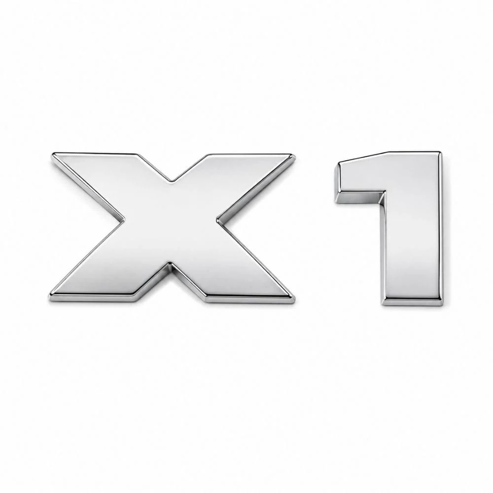 Emblema X1 cromado para portón trasero de BMW estilo M Lite